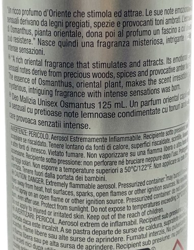 malizia unisex deodorante spray 125ml - osmantus: tuttocasashop.live: igiene e cura della persona
