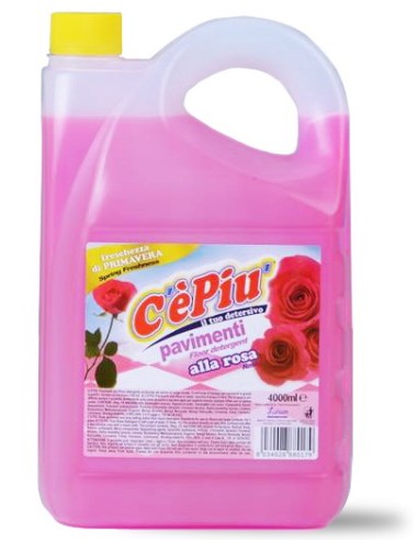 ce' piu' detersivo lavapavimenti profumato - 4 litri - rosa - floreale: tuttocasashop.live: pulizia e cura della casa