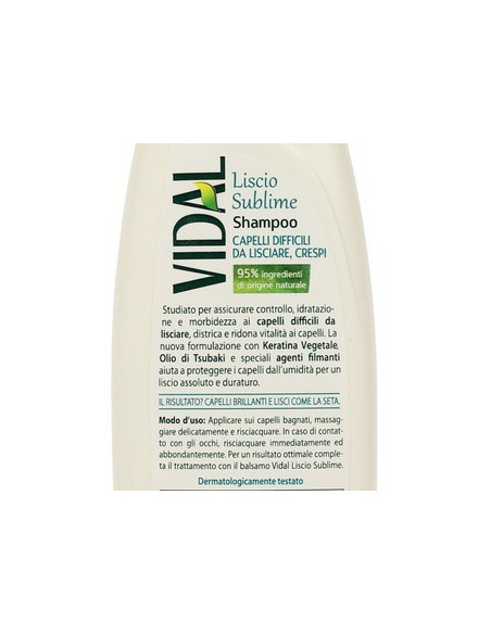 vidal shampoo 250ml - liscio sublime - keratina vegetale e olio di tsubaki: tuttocasashop.live: igiene e cura della persona