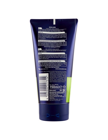 nivea hair gel per capelli tubo 150ml - n.5 - elastic matt effect flessibile: tuttocasashop.live: igiene e cura della persona