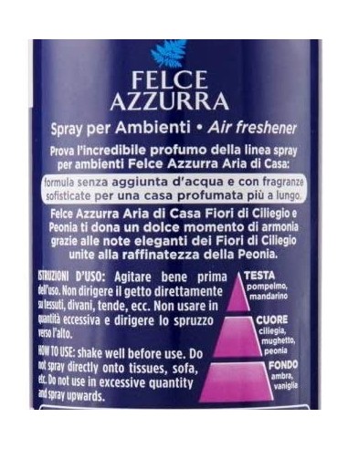 felce azzurra aria di casa deodorante - spray 250ml - ciliegio e peonia: tuttocasashop.live: pulizia e cura della casa