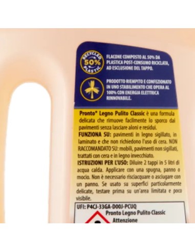 pronto legno pulito 5in1 750ml - detergente per legno e parquet: tuttocasashop.live: pulizia e cura della casa