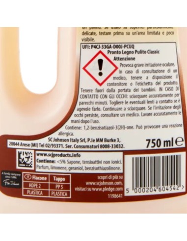 pronto legno pulito 5in1 750ml - detergente per legno e parquet: tuttocasashop.live: pulizia e cura della casa