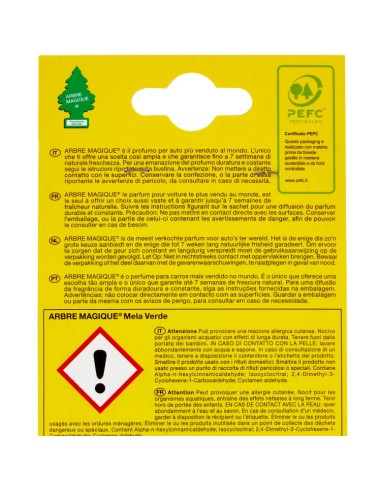 arbre magique alberello deodorante per auto - 1 pezzo - mela verde: tuttocasashop.live: pulizia e cura della casa