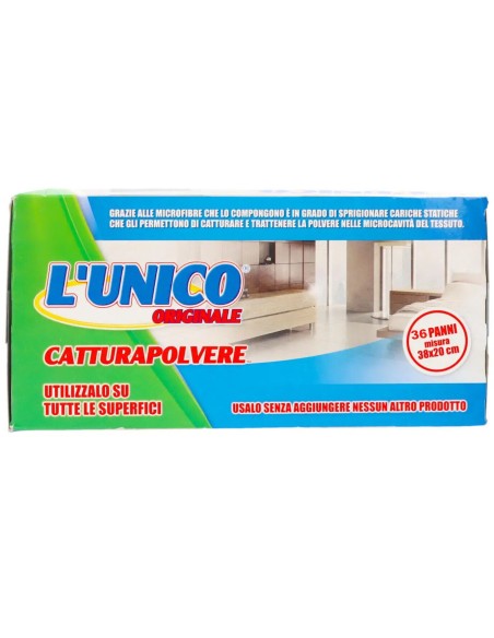 l'unico 36 panni catturapolvere 38x20cm - compatibili con sistema swiffer: tuttocasashop.live: pulizia e cura della casa