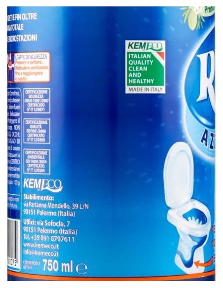 rio azzurro wc - 750ml - detergente disincrostante per water e sanitari: tuttocasashop.live: pulizia e cura della casa