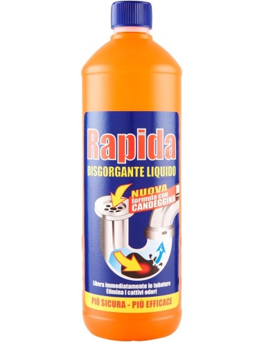 rapida disgorgante liquido - 1 litro - stura e libera scarichi da ingorghi: tuttocasashop.live: pulizia e cura della casa