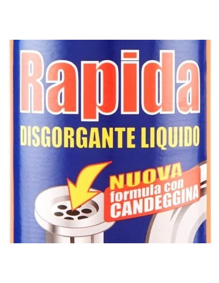 rapida disgorgante liquido - 1 litro - stura e libera scarichi da ingorghi: tuttocasashop.live: pulizia e cura della casa