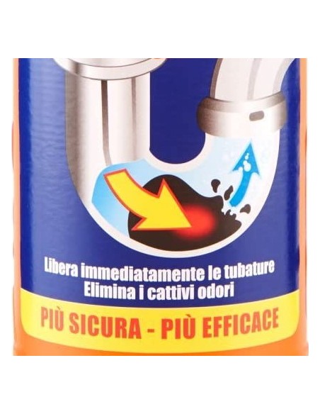 rapida disgorgante liquido - 1 litro - stura e libera scarichi da ingorghi: tuttocasashop.live: pulizia e cura della casa