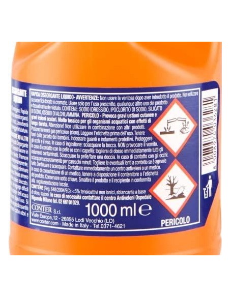 rapida disgorgante liquido - 1 litro - stura e libera scarichi da ingorghi: tuttocasashop.live: pulizia e cura della casa