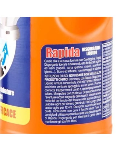 rapida disgorgante liquido - 1 litro - stura e libera scarichi da ingorghi: tuttocasashop.live: pulizia e cura della casa