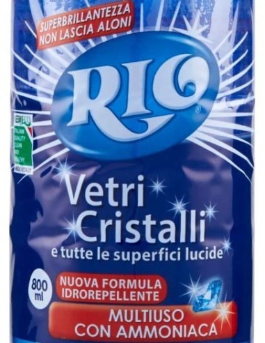 rio detergente vetri cristalli e tutte le superfici lucide - spray 800ml: tuttocasashop.live: pulizia e cura della casa