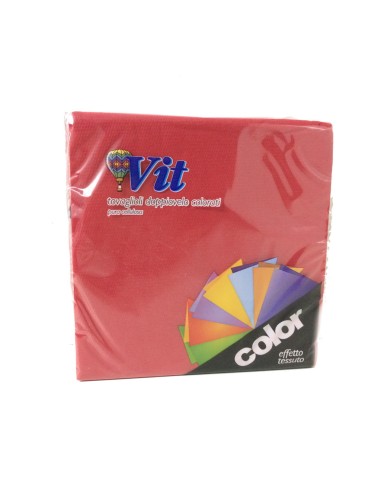 vit 25 tovaglioli doppio velo 33x33cm - rosso: tuttocasashop.live: carta & monouso