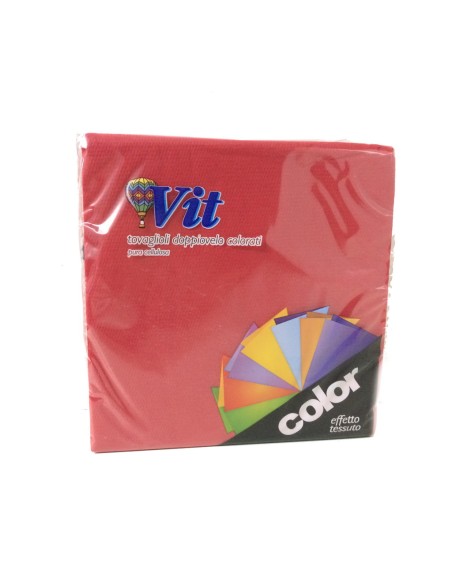 vit 25 tovaglioli doppio velo 33x33cm - rosso: tuttocasashop.live: carta & monouso