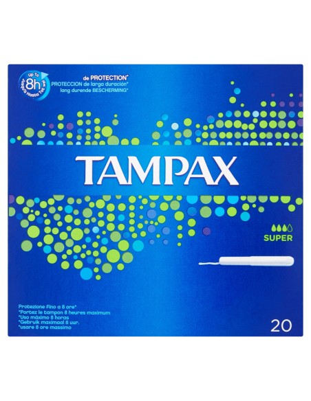 tampax blue box assorbenti igienici interni - 20 pezzi - formato super: tuttocasashop.live: igiene e cura della persona