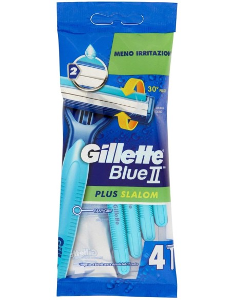 gillette blue ii plus slalom rasoi radi e getta bilama 4pz - testina mobile: tuttocasashop.live: igiene e cura della persona