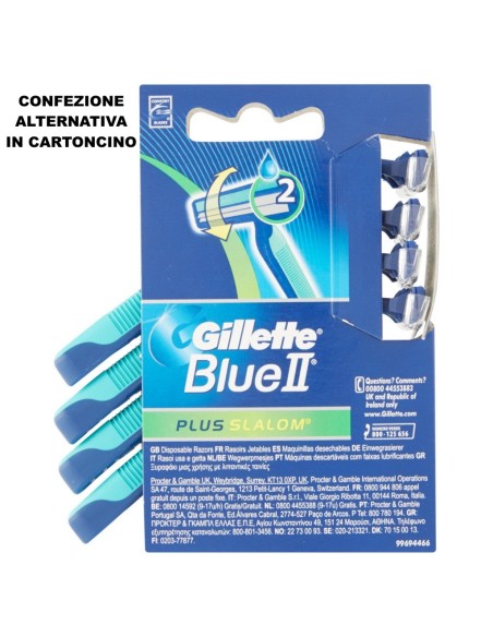 gillette blue ii plus slalom rasoi radi e getta bilama 4pz - testina mobile: tuttocasashop.live: igiene e cura della persona