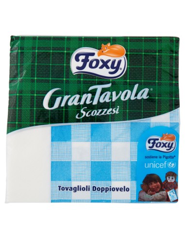 foxy tovaglioli doppiovelo 33x33cm - decoro scozzese - vari colori assortiti: tuttocasashop.live: carta & monouso