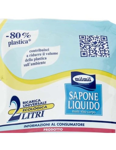 mil mil sapone liquido - ecoricarica - 2 litri - classico: tuttocasashop.live: igiene e cura della persona