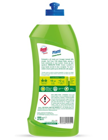 dual power detersivo per piatti e stoviglie - 1 litro - limone verde: tuttocasashop.live: pulizia e cura della casa
