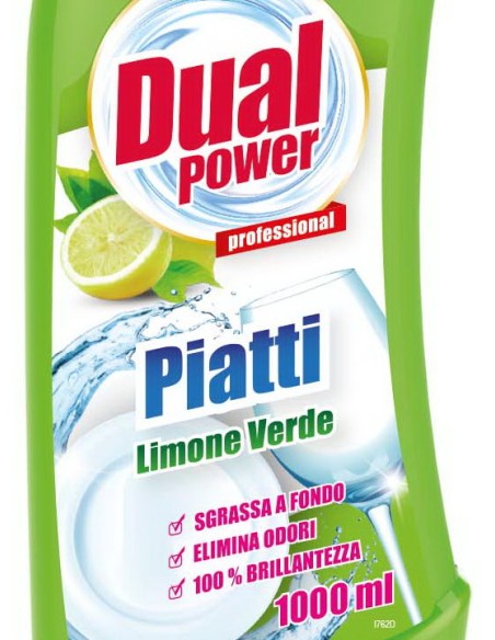 dual power detersivo per piatti e stoviglie - 1 litro - limone verde: tuttocasashop.live: pulizia e cura della casa