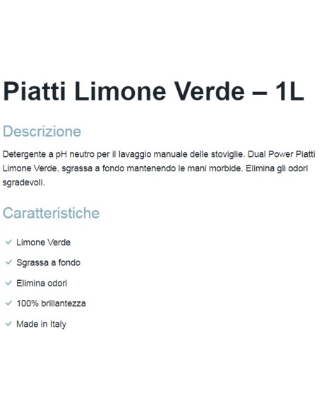 dual power detersivo per piatti e stoviglie - 1 litro - limone verde: tuttocasashop.live: pulizia e cura della casa