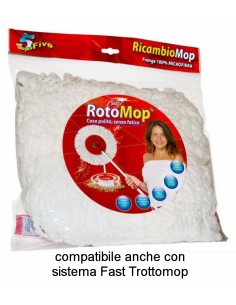 rotomop - trottomop - mop ricambio per secchio rotante superfive: tuttocasashop.live: pulizia e cura della casa