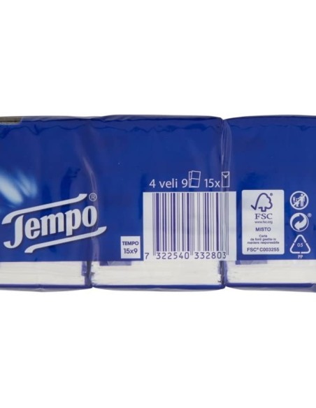 tempo fazzoletti di carta da naso - 15 pacchetti da 9 pezzi: tuttocasashop.live: carta & monouso