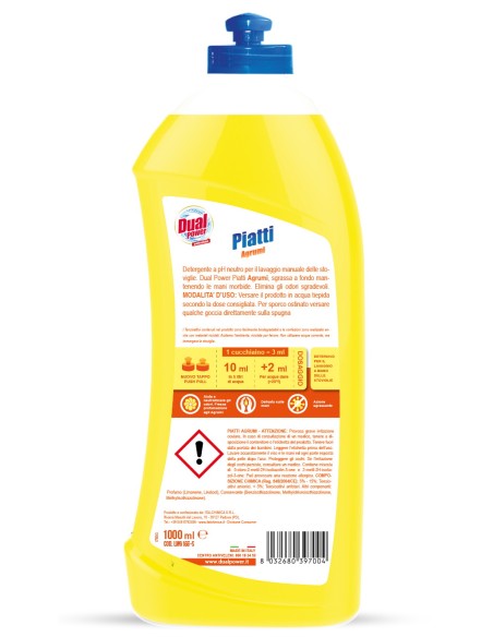 dual power detersivo per piatti e stoviglie - 1 litro - agrumi: tuttocasashop.live: pulizia e cura della casa