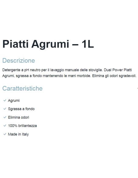dual power detersivo per piatti e stoviglie - 1 litro - agrumi: tuttocasashop.live: pulizia e cura della casa