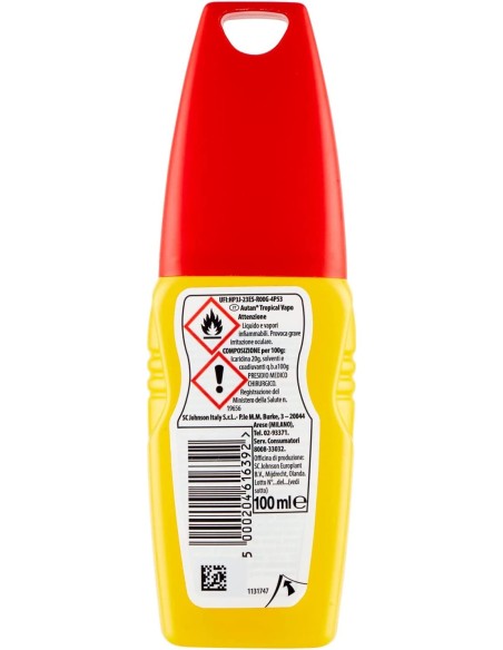 autan insetto repellente vapo 100ml - tropical - zanzare comuni e tropicali: tuttocasashop.live: igiene e cura della persona
