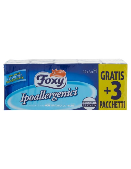 foxy fazzolettini di carta da naso - 15 pacchetti da 9 pezzi: tuttocasashop.live: carta & monouso