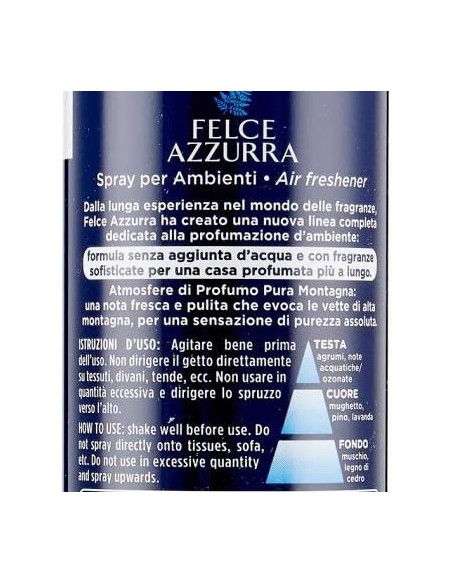 felce azzurra aria di casa deodorante - spray 250ml - pura montagna: tuttocasashop.live: pulizia e cura della casa