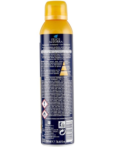 felce azzurra aria di casa deodorante - spray 250ml - vaniglia e monoi: tuttocasashop.live: pulizia e cura della casa