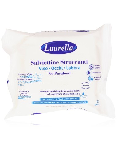 laurella salviettine struccanti 20pz - anche per trucco waterproof: tuttocasashop.live: igiene e cura della persona