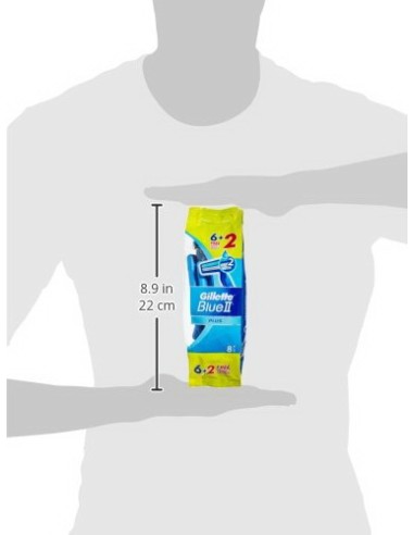 gillette blue ii plus rasoi radi e getta bilama - 8 pezzi - easy grip: tuttocasashop.live: igiene e cura della persona