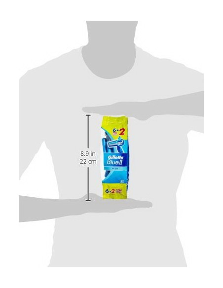 gillette blue ii plus rasoi radi e getta bilama - 8 pezzi - easy grip: tuttocasashop.live: igiene e cura della persona