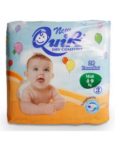 quik dry comfort pannolini per bambini - taglia 3 midi 4-10kg - 20 pezzi: tuttocasashop.live: igiene e cura della persona