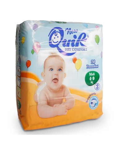 quik dry comfort pannolini per bambini - taglia 3 midi 4-10kg - 20 pezzi: tuttocasashop.live: igiene e cura della persona