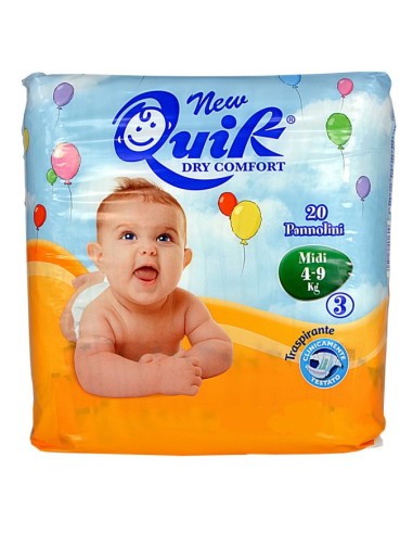 quik dry comfort pannolini per bambini - taglia 3 midi 4-10kg - 20 pezzi: tuttocasashop.live: igiene e cura della persona