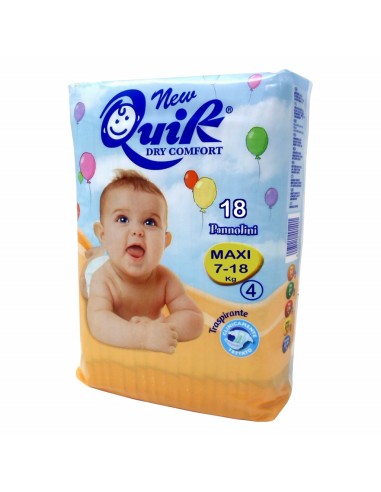 quik dry comfort pannolini per bambini - taglia 4 maxi 7-18kg - 18 pezzi: tuttocasashop.live: igiene e cura della persona
