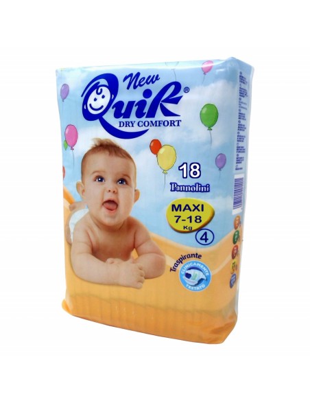 quik dry comfort pannolini per bambini - taglia 4 maxi 7-18kg - 18 pezzi: tuttocasashop.live: igiene e cura della persona