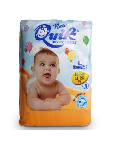 quik dry comfort pannolini per bambini - taglia 5 junior 12-22kg - 16 pezzi: tuttocasashop.live: igiene e cura della persona