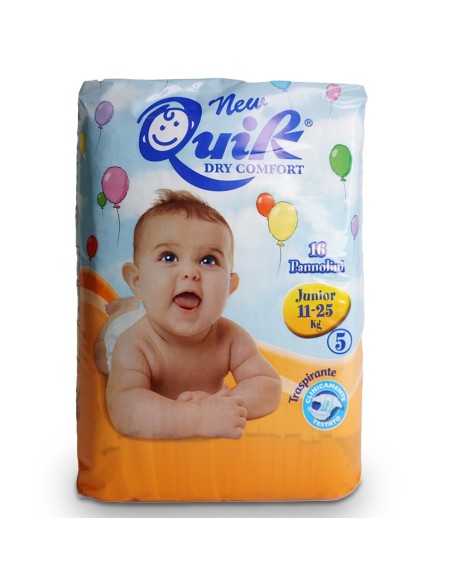 quik dry comfort pannolini per bambini - taglia 5 junior 12-22kg - 16 pezzi: tuttocasashop.live: igiene e cura della persona