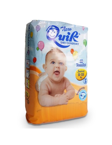 quik dry comfort pannolini per bambini - taglia 5 junior 12-22kg - 16 pezzi: tuttocasashop.live: igiene e cura della persona