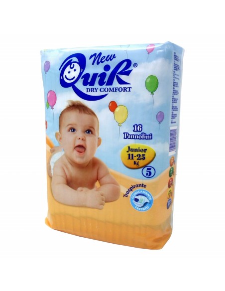 quik dry comfort pannolini per bambini - taglia 5 junior 12-22kg - 16 pezzi: tuttocasashop.live: igiene e cura della persona