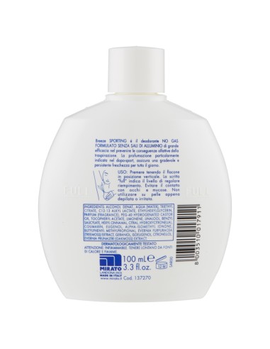 breeze deodorante squeeze no-gas - 100ml - sporting - senza sali alluminio: tuttocasashop.live: igiene e cura della persona