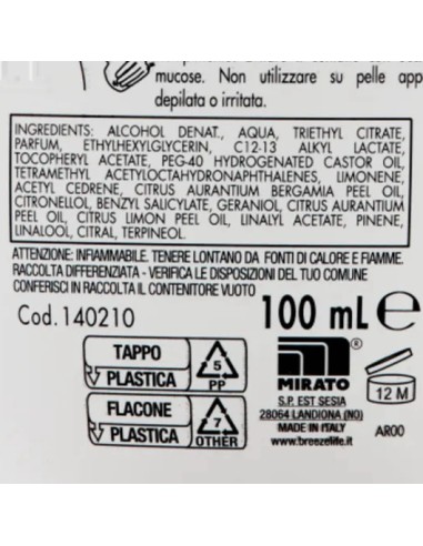 breeze deodorante squeeze no-gas - 100ml - the verde: tuttocasashop.live: igiene e cura della persona
