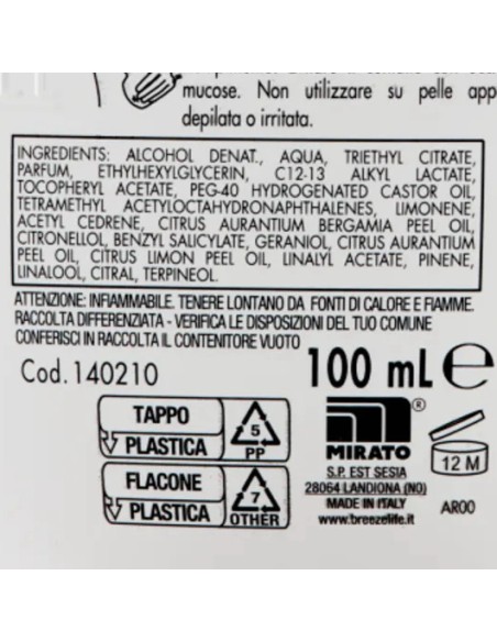 breeze deodorante squeeze no-gas - 100ml - the verde: tuttocasashop.live: igiene e cura della persona