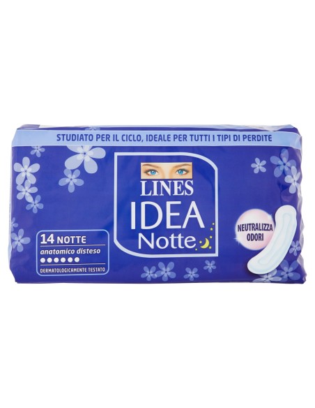 lines idea assorbenti notte extralungo - 14 pezzi - ipoallergenico: tuttocasashop.live: igiene e cura della persona